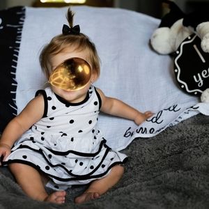 Kate Spade Black and White Polka Dot Layered Dress